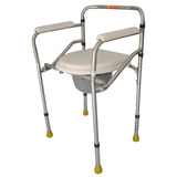 乐福612坐便椅不锈钢老人孕妇坐厕椅厕所椅马桶增高椅可折叠可调