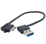 USB 3.0 A公 左右弯头90度对Micro USB-B左弯头 移动硬盘盒数据线