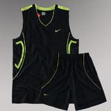 包邮正品nike耐克 篮球服 运动套装组队比赛训练服球衣可印号黑色