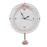 欧式田园树脂镶钻挂钟 韩式时尚创意客厅静音工艺时钟表摆钟 促销
