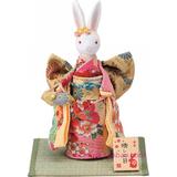 现货日本进口手工制和风和服兔子八音盒音乐盒摆件生日结婚礼物