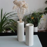 欧式创意古典台面花瓶 摆设浮雕白色假花插花瓶 干花瓶陶瓷瓶摆件