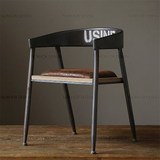 美式loft家具椅子 复古做旧铁艺咖啡椅酒吧椅 实木吧台椅休闲椅