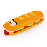 日本道格  仿真可爱面包  大狗小狗塑胶玩具  发声叫叫 宠物玩具
