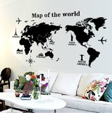 世界地图 大面积墙贴 特价 时尚寝室宿舍背景办公室装饰贴纸