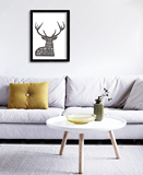 北欧麋鹿装饰画现代简约客厅卧室爱情诗句创意家居有框画挂画墙画