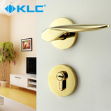 德国KLC 金色PVD分体门锁 室内房门锁 卧室锁具 纯铜锁芯 爱德华