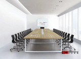 杭州办公家具 钢木结合 现代时尚风格会议桌 加厚长条桌 可定制