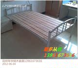 厂家直销单层铁床双人床1.2米铁艺床单层钢木床铁架床单层学生床