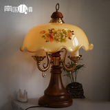 南国灯饰 欧式台灯奢华床头灯 复古老上海风格出口品质三头大台灯