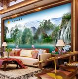 大型壁画客厅山水电视墙背景无纺布墙纸现代特价壁纸江山如此多娇