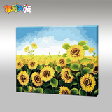 【佳彩天颜】diy数字油画大幅花卉手绘装饰客厅卧室风景向日葵