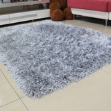 嘉睿地毯客厅现代时尚卧室茶几地毯床边长毛亮丝灰色地毯定做定制
