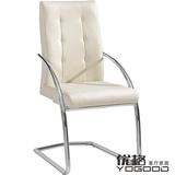 优格 现代简约餐椅 餐厅餐椅带扶手高靠背餐椅米白色时尚个性椅子