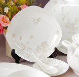 景德镇陶瓷器家用简约56头骨瓷餐具套装中式韩式碗盘碗碟套装包邮