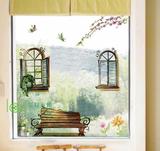 特价 复古欧式窗户 可移除墙贴纸客厅卧室餐厅背景墙浪漫装饰贴画
