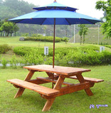 松木碳化防腐桌椅套件户外休闲家具餐桌椅实木一体风格定做专拍