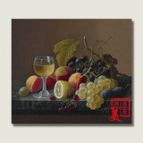 包邮手绘客厅餐厅装饰画挂画无框画欧式静物水果古典花卉高档礼品