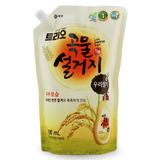 韩国进口正品 爱敬洗洁精 黄色米糠 天然洗涤灵 袋装1200ml大容量