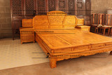 新中式明清仿古家具古典全实木老榆木扇形床复古家具中国风