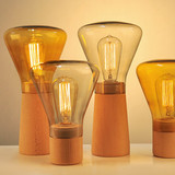 设计师|实木玻璃台灯|原创意展示|爱迪生灯泡|可调光|包邮新品