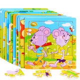 制儿童玩具动物拼图益智木质 9片十二12生肖宝宝智力2-3- 4岁拼板
