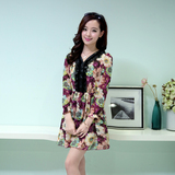 2014春夏新款韩版女装长袖蕾丝花边中款打底衫雪纺衫雪纺裙