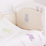韩国顽皮熊婴儿床品7件套高档婴童床品套件宝宝纯棉婴儿床围被子