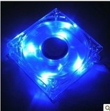 12cm 12厘米水晶透明 带灯彩灯风扇LED蓝光 机箱电源散热风扇静音
