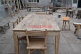 原生态老榆木门板家具餐桌椅 漫咖啡纯实木环保简约现代整装特价