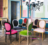 现货外贸欧式美式乡村风格餐椅新古典后现代布艺椅子客厅会所家具