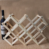 新品促销实木创意折叠红酒架 家居 葡萄酒架 坚固耐用 3瓶 10瓶装