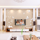 定制无缝3D立体客厅沙发影视电视背景墙纸壁纸壁画环保简约蝴蝶画