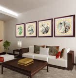 梅兰竹菊中式风格客厅装饰画红实木中式壁画复古走廊水墨国画挂画