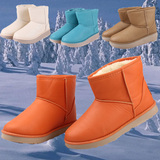 包邮冬季雪地靴 女 短靴冬季加厚防水雪地靴皮毛一体短筒平底靴子