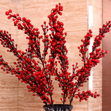 红浆果发财果仿真花落地欧式假花装饰花客厅干花 相思红豆 大号