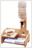 Habebe宠物工坊 日本多格漫高级木制餐饮组合猫狗 餐桌+饮水器
