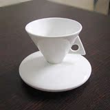 唐山骨瓷咖啡杯碟 尖锋时刻 纯白胎咖啡杯 瓷杯 创意咖啡具浓缩杯