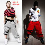 夏宽松hiphop嘻哈伦jazz嘻哈爵士街舞表演出服装男女ds运动长裤子