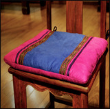 坐垫罗汉床垫套飘窗垫 麂皮绒椅垫套布艺蓝色沙发垫玫红棉椅子垫