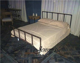 美式乡村加大加粗水管铁艺床 复古风 双人床 单人床 床架 铁床