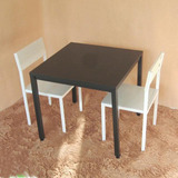 正方形钢木桌 小户型 餐桌 一桌两椅 餐椅 特价饭桌可定做
