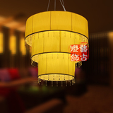 中式餐厅羊皮吊灯书房客厅羊皮纸灯具现代水晶酒店非标工程灯饰