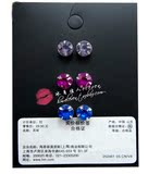 HM H&M 专柜正品代购 彩色钻石金属花朵珍珠耳钉耳环 吊牌29.9
