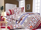 经典条纹波点纯棉布料 2.35米宽幅斜纹床品面料 定做床单被罩枕套