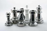 现代欧式电镀钛银色陶瓷国际象棋摆件别墅样板房酒柜电视柜饰品