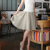 新款韩版夏季大码雪纺半身裙中长款糖果色网纱裙子百褶蓬蓬仙女裙