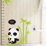 新品 墙贴 儿童房间卧室贴纸 儿童快乐长大 婴儿熊猫身高贴