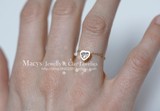 以色列定制戒指 925银14K包金 CZ爱心钻石戒指 欧美原创手工