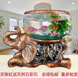 欧式迷你开放式玻璃鱼缸水草小型办公桌面金鱼缸水族箱茶几创意